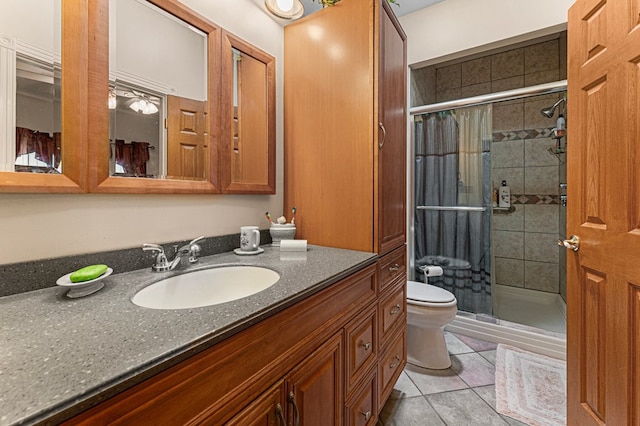 309 Nomini Bay Dr, Montross, VA 22520 - bathroom with vanity, a stall shower, and tile patterned floors
