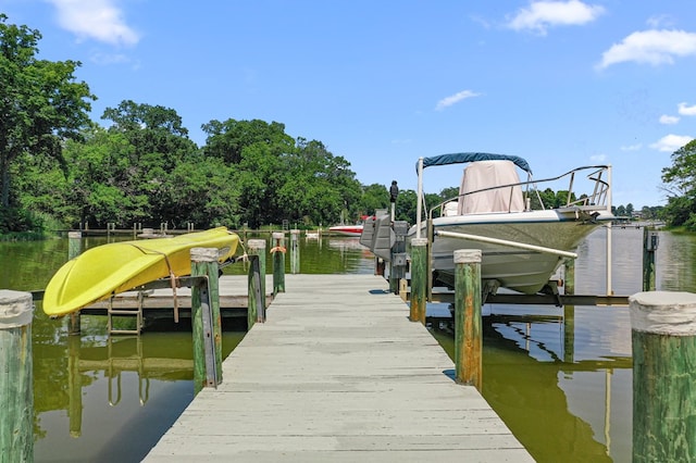 309 Nomini Bay Dr, Montross, VA 22520 - dock with boat lift and a water view