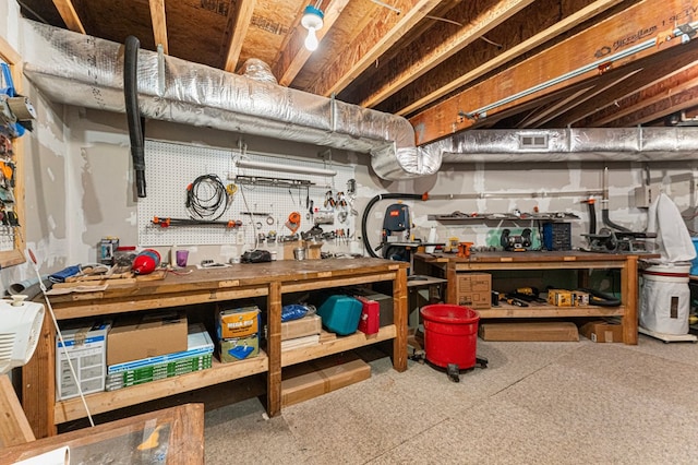 309 Nomini Bay Dr, Montross, VA 22520 - unfinished basement featuring a workshop area