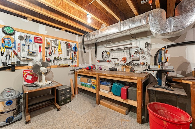 309 Nomini Bay Dr, Montross, VA 22520 - unfinished basement featuring a workshop area