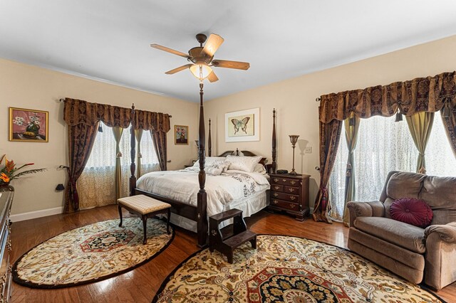 309 Nomini Bay Dr, Montross, VA 22520 - bedroom with wood finished floors and a ceiling fan
