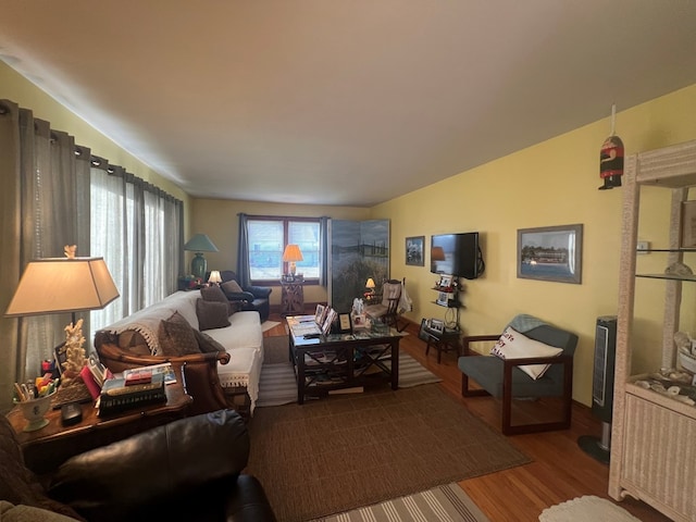 living area featuring wood finished floors