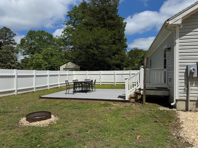230 Roseneath Ave, Kilmarnock, VA 22482 - view of yard featuring a deck and outdoor dining area