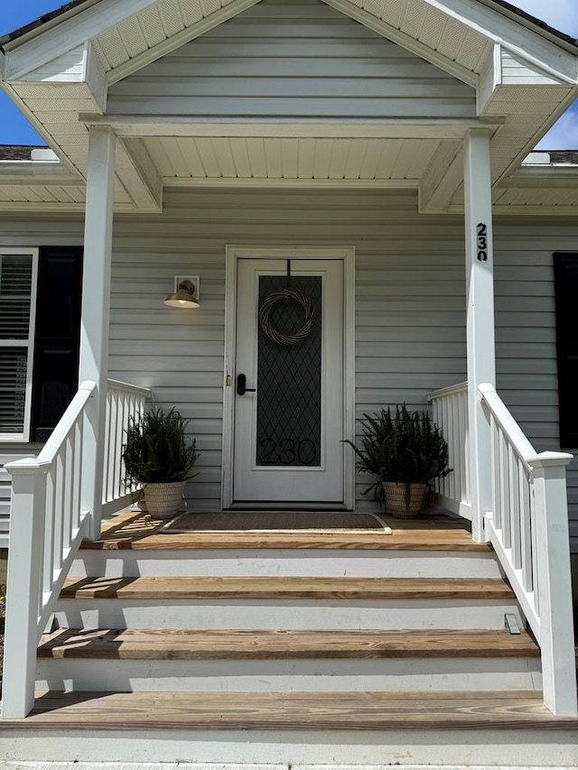 230 Roseneath Ave, Kilmarnock, VA 22482 - view of exterior entry featuring a porch