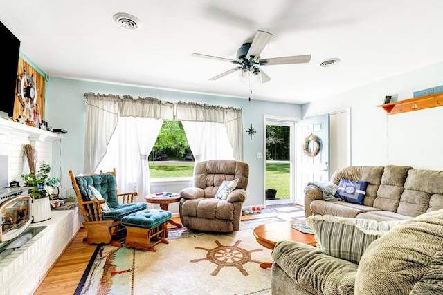 62 Denver Rd, Heathsville, VA 22473 - living room featuring light wood-style flooring and a ceiling fan