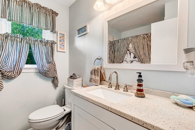 62 Denver Rd, Heathsville, VA 22473 - bathroom with toilet, vanity, and a shower with curtain