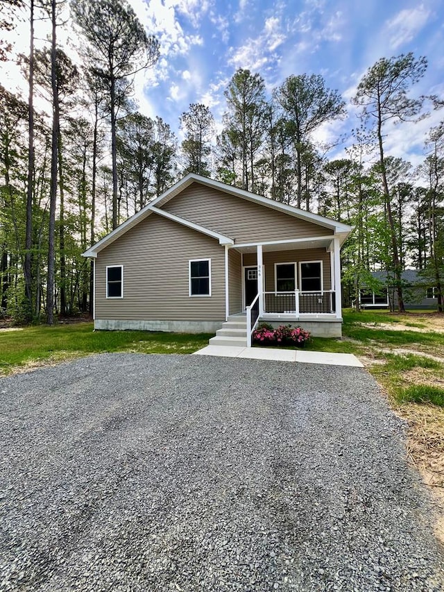 366 N Glebe Rd, Montross, VA 22520 - view of front of home with a porch and gravel driveway