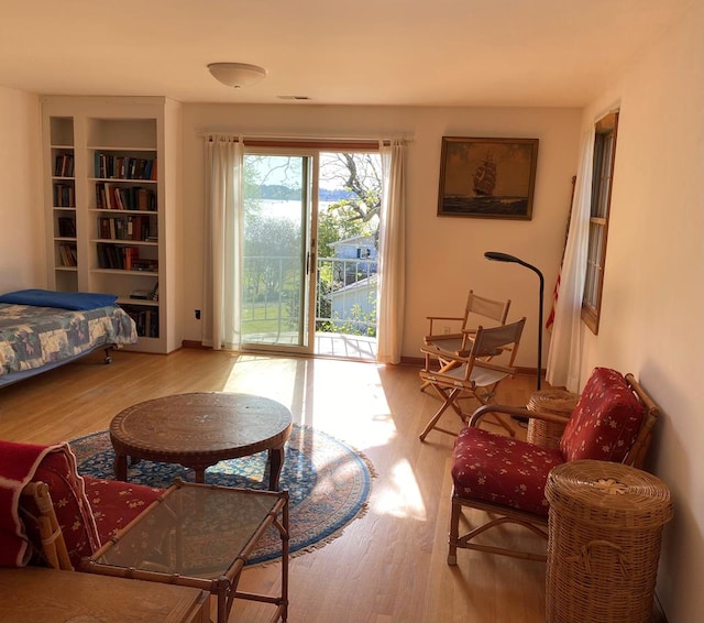 2012 Millenbeck Rd, Lancaster, VA 22503 - sitting room featuring wood finished floors and built in shelves