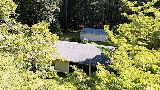 1026 Hoecake Rd, Lancaster, VA 22503 - view from above of property with a heavily wooded area