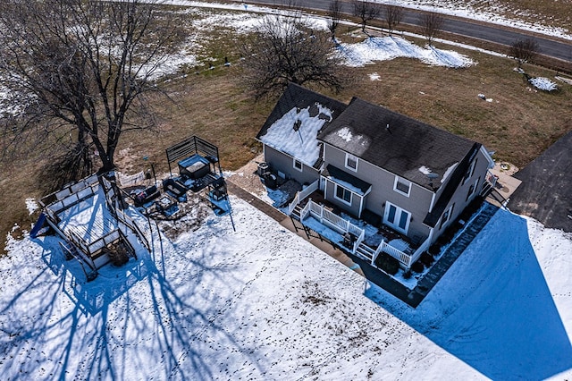 view of snowy aerial view