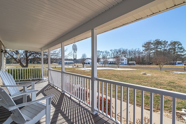 wooden deck with a porch