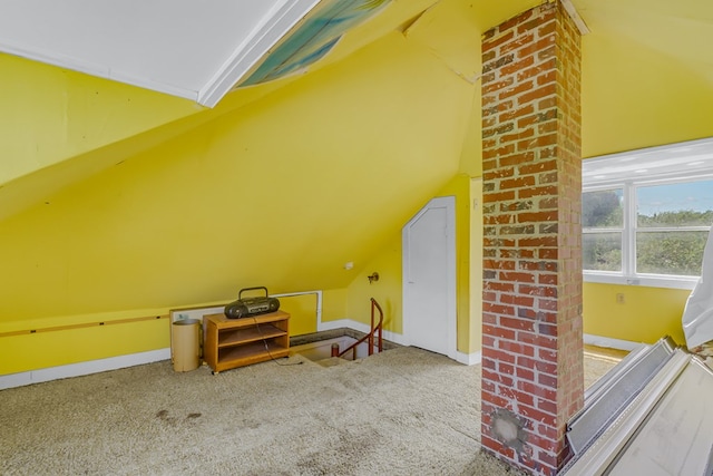 19 Wharton Grove Ln, Weems, VA 22576 - additional living space featuring vaulted ceiling and carpet flooring