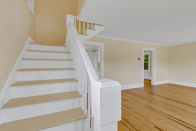 19 Wharton Grove Ln, Weems, VA 22576 - stairs featuring wood finished floors and crown molding