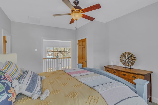 bedroom with a ceiling fan