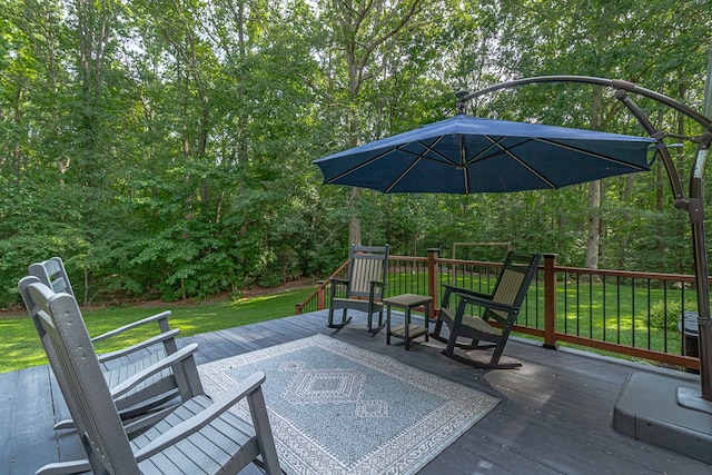 3503 Canal Rd, Farnham, VA 22460 - wooden deck featuring a yard