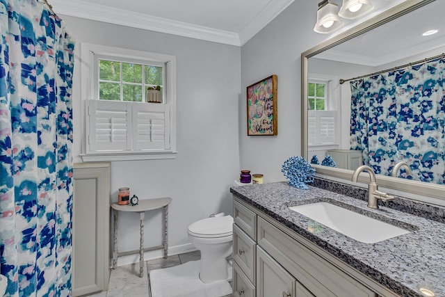 3503 Canal Rd, Farnham, VA 22460 - full bath with vanity, crown molding, and curtained shower