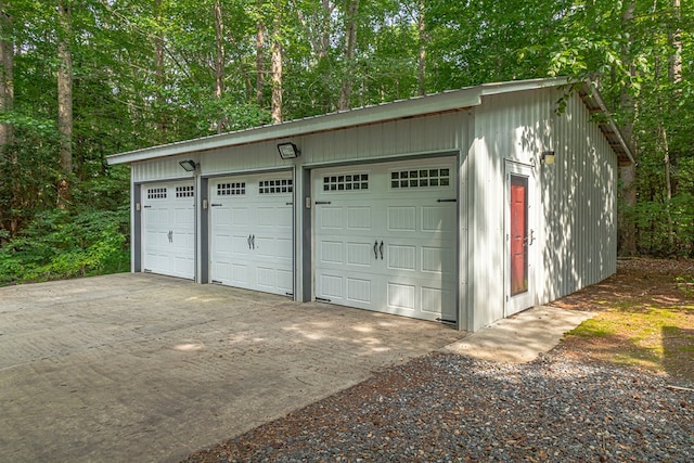 3503 Canal Rd, Farnham, VA 22460 - detached garage featuring view of wooded area