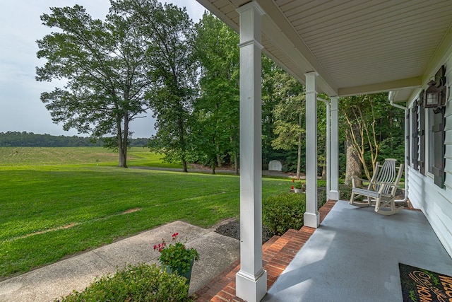 3503 Canal Rd, Farnham, VA 22460 - covered porch featuring a yard