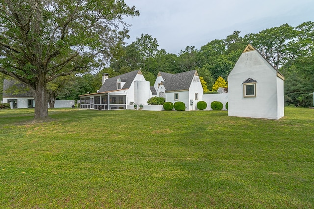 1083 Ottoman Ferry Rd, Lancaster, VA 22503 - view of front of property featuring a sunroom and a chimney