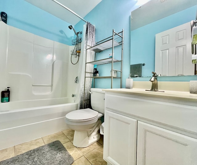 701 Lewis St, Tappahannock, VA 22560 - bathroom with shower / bath combo with shower curtain, vanity, and tile patterned floors