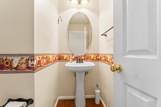 135 Hobbs Hole Ln, Tappahannock, VA 22560 - bathroom with wood finished floors and a sink