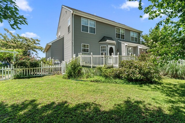 135 Hobbs Hole Ln, Tappahannock, VA 22560 - back of house featuring a wooden deck