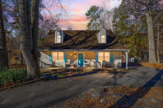 view of front of home featuring covered porch