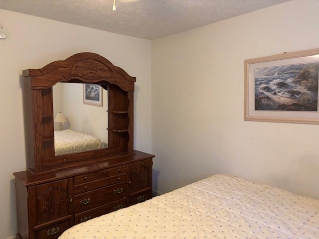 bedroom featuring a textured ceiling