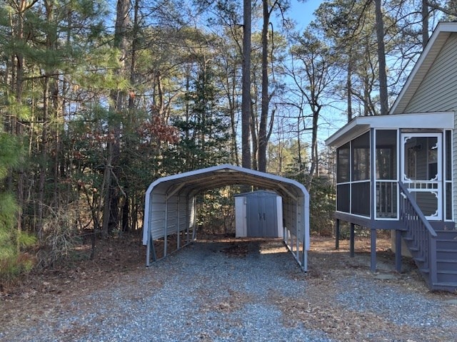 view of car parking featuring a carport