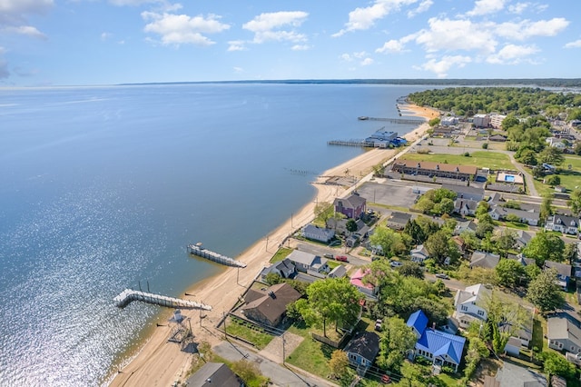 606 Potomac River Ave, Colonial Beach, VA 22443 - drone / aerial view featuring a water view and a residential view