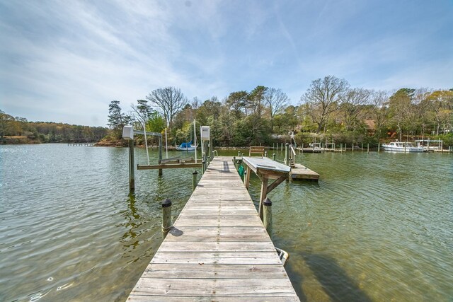 403 Moores Creek Dr, Deltaville, VA 23043 - dock featuring a water view