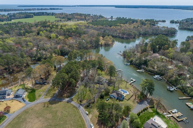 403 Moores Creek Dr, Deltaville, VA 23043 - aerial view of property's location with a large body of water