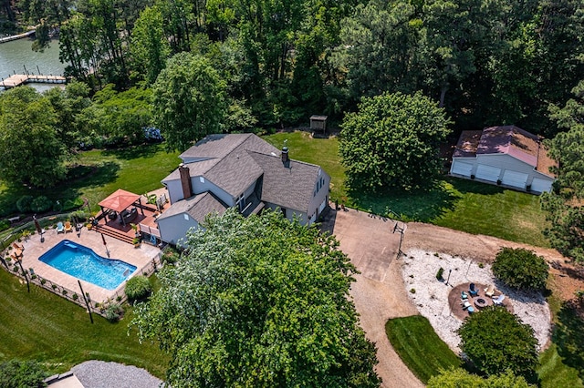 324 Bayberry Ln, Reedville, VA 22539 - view from above of property with a pool