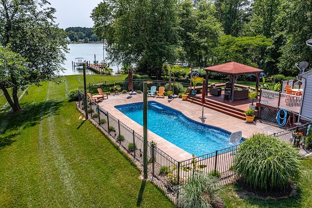 324 Bayberry Ln, Reedville, VA 22539 - view of pool featuring a gazebo, a patio, and a water view