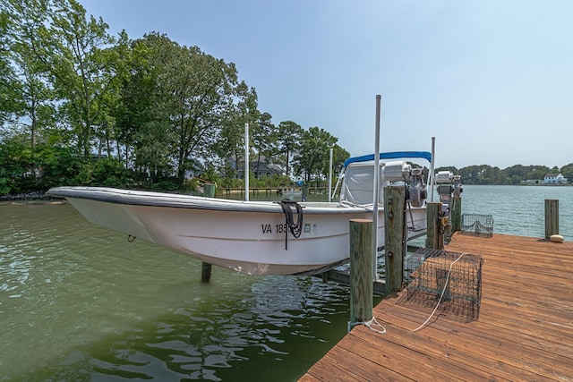 324 Bayberry Ln, Reedville, VA 22539 - dock area with boat lift and a water view