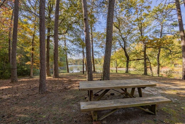 surrounding community featuring a water view