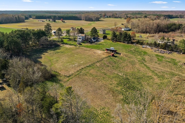 aerial view featuring a rural view
