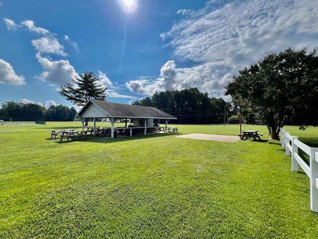 view of yard with a gazebo