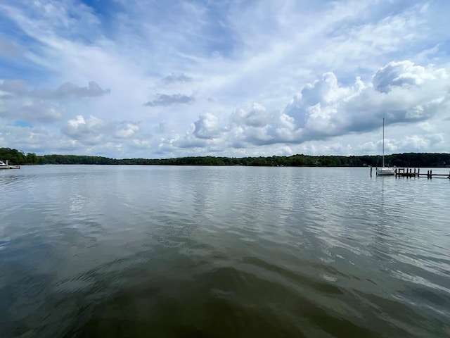 view of water feature featuring a boat dock