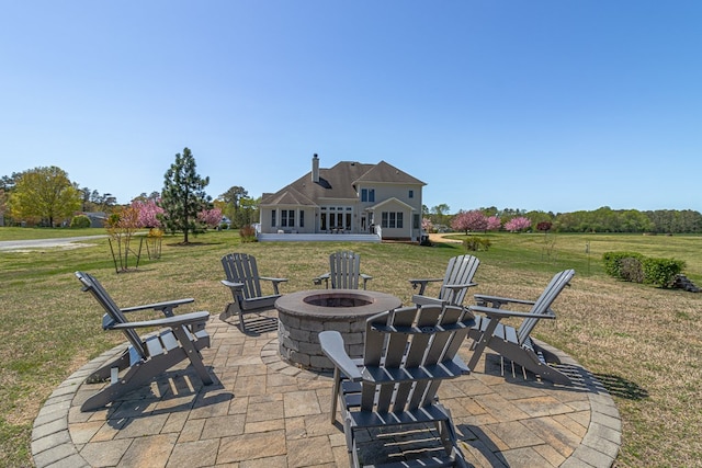 601 Cranes Creek Harbor Dr, Heathsville, VA 22473 - view of patio featuring an outdoor fire pit