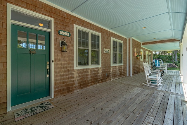 deck with covered porch