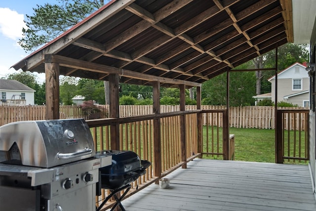 46 Yeocomico Ln, Kinsale, VA 22488 - wooden terrace featuring a grill