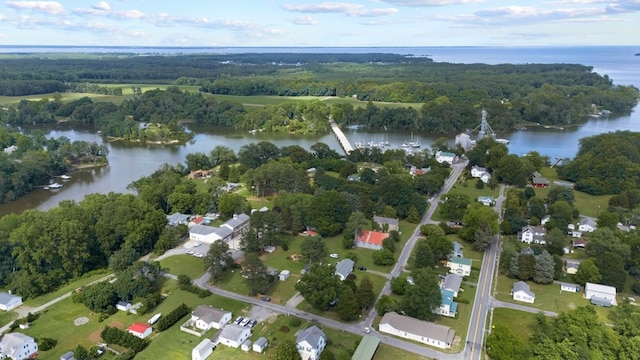 46 Yeocomico Ln, Kinsale, VA 22488 - aerial overview of property's location featuring a large body of water and a heavily wooded area