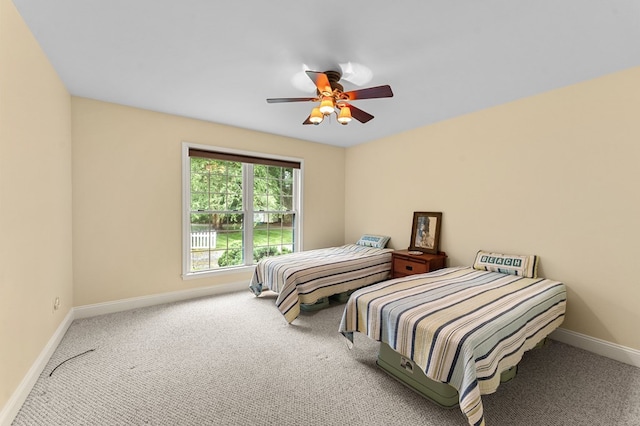 586 Kingscote Dr, Lottsburg, VA 22511 - carpeted bedroom featuring baseboards and a ceiling fan