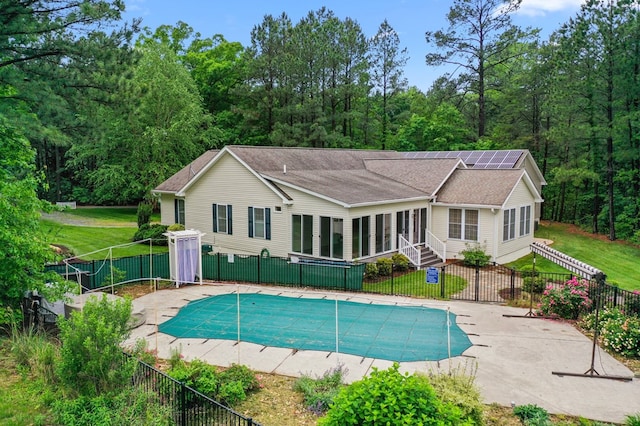 586 Kingscote Dr, Lottsburg, VA 22511 - view of swimming pool featuring a sunroom