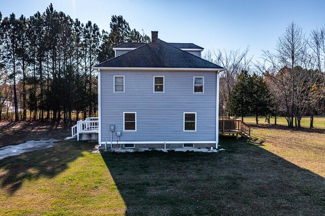 427 Brooks Ln, Callao, VA 22435 - view of side of property featuring a wooden deck and a lawn