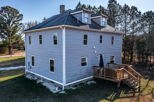 427 Brooks Ln, Callao, VA 22435 - view of home's exterior with a yard and a wooden deck