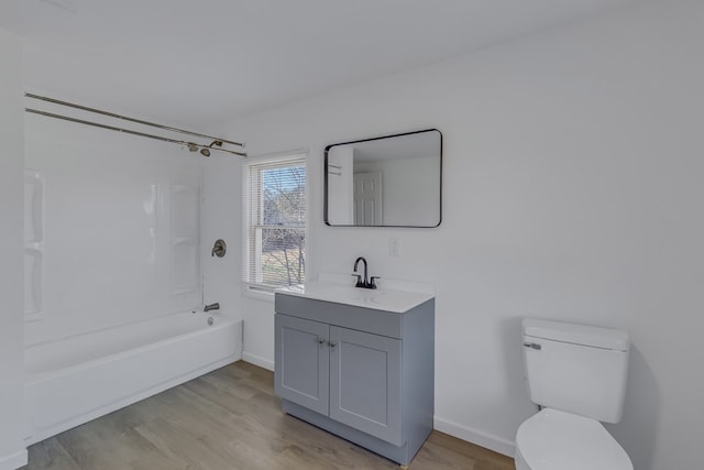 427 Brooks Ln, Callao, VA 22435 - full bathroom with vanity, hardwood / wood-style floors, shower / bathing tub combination, and toilet