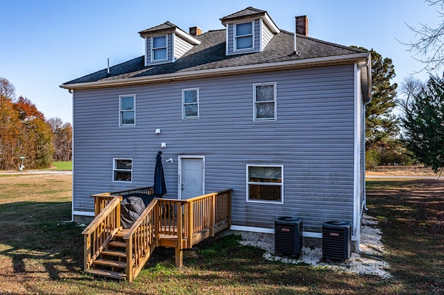 427 Brooks Ln, Callao, VA 22435 - rear view of property featuring a yard and central air condition unit