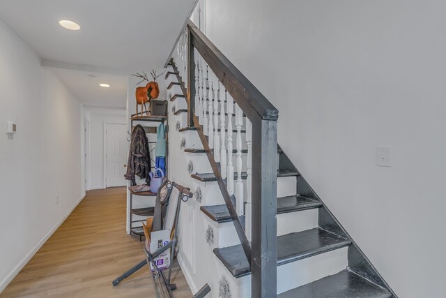 427 Brooks Ln, Callao, VA 22435 - staircase with wood-type flooring